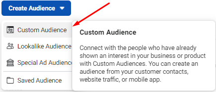 An example of how to create a custom audience
