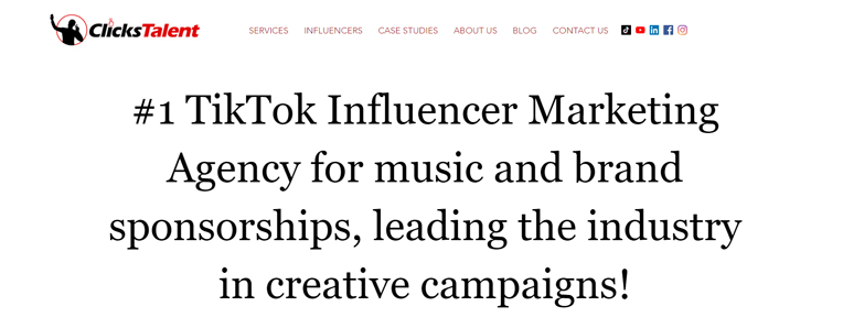 Top TikTok Influencer Agencies for May 2023 - Clicks Talent