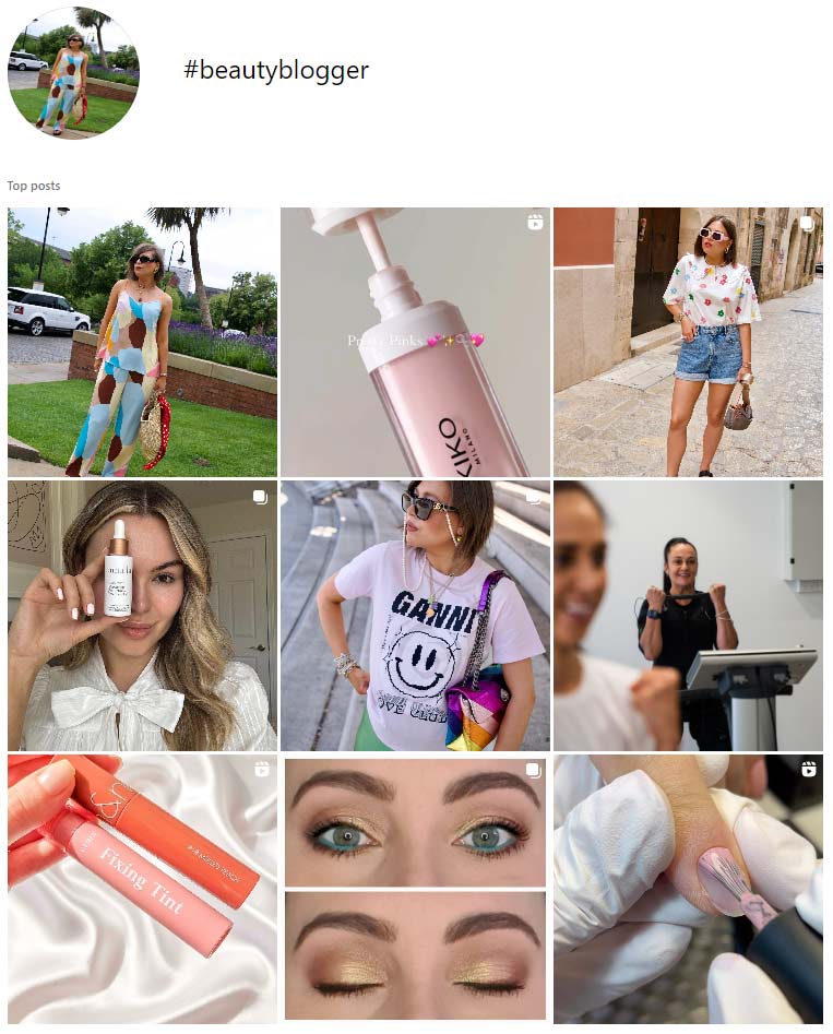 Find bloggers by searching relevant hashtags on Instagram