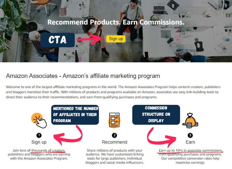 Create a landing page to recruit affiliates