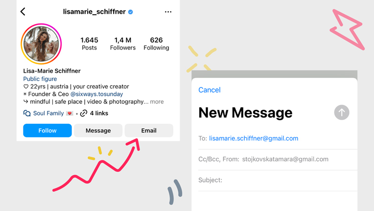 Find the email address of creators on Instagram