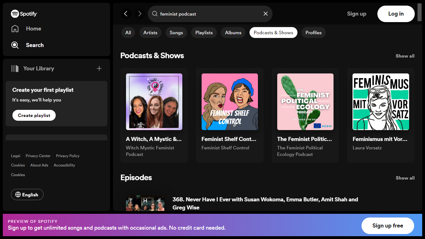 Find podcasters on Spotify. Also is this better SS?