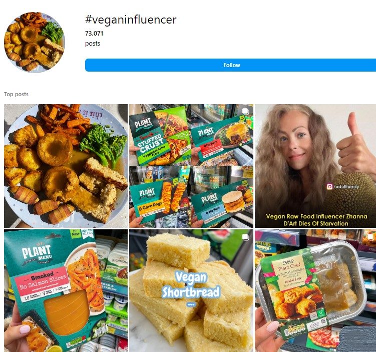 Search for influencers on Instagram by hashtag