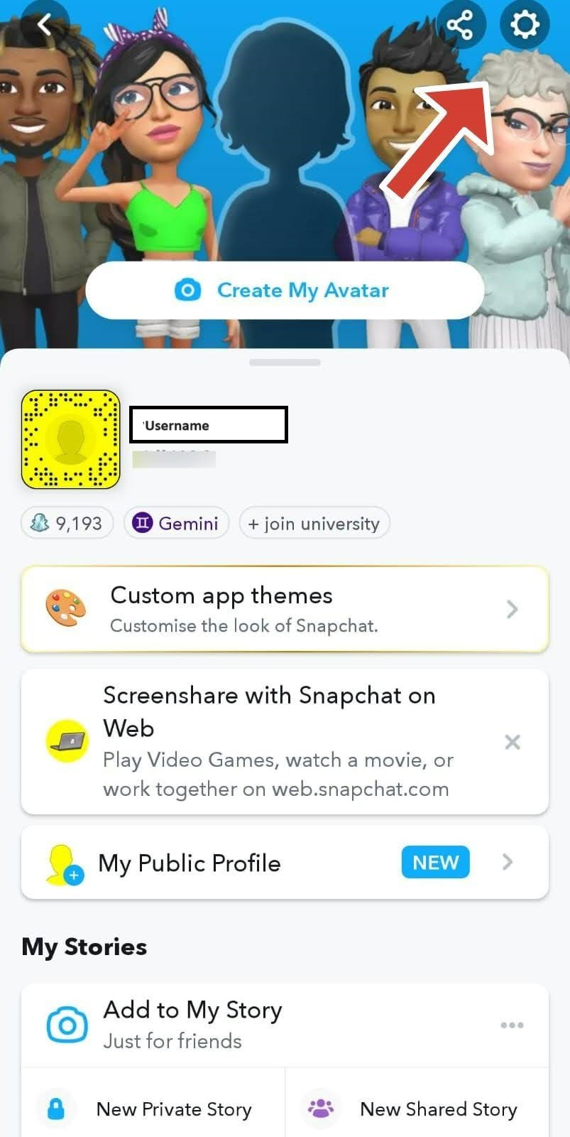Snapchat settings