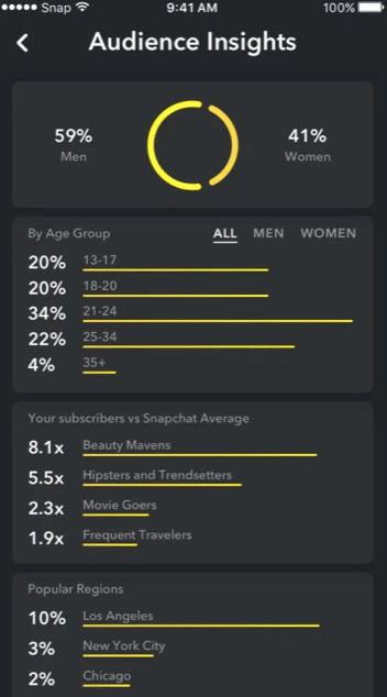 Audience insights on Snapchat