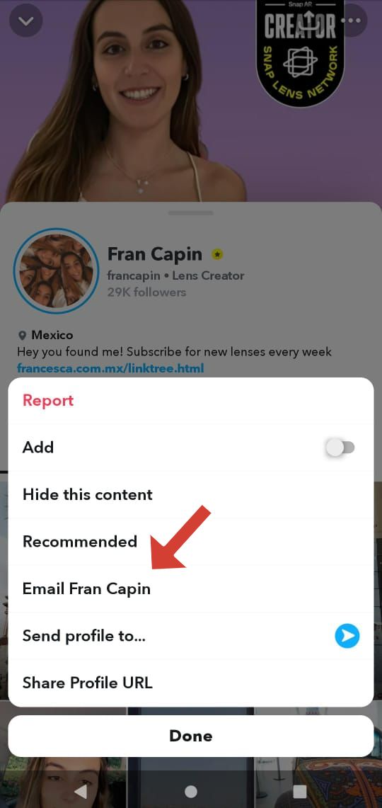 Find email address on Snapchat